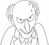 Dessin de Mr Burns de face 