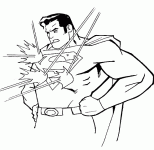 Dessin de Superman repousse des rayons lasers 