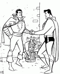 Dessin de Superman serre la main de Flash 
