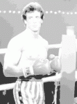 Dessin de Rocky sur le ring de boxe 