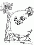 Dessin de Tigrou saute d un arbre 
