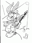 Dessin de Buster Bunny joue de la guitare 