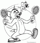 Dessin de Tom joue au tennis avec Jerry comme balle 