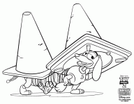 Dessin de Zigzag le chien sous deux plots 