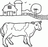 Dessin de Vache a la ferme 