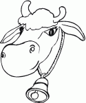 Dessin de une vache avec une cloche 