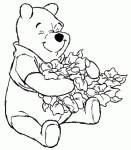 Dessin de Winnie avec des fleurs 