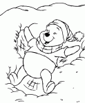 Dessin de Winnie dessine un ange dans la neige 