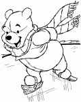 Dessin de Winnie fait du patin a glace 