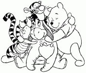 Dessin de dessin de Winnie avec Tigrou Porcinet Bourriquet 