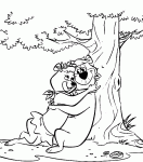 Dessin de Cindy Bear et Yogi sous un arbre 