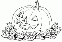 Dessin de citrouille d Halloween avec des feuilles mortes 