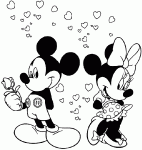 Dessin de Mickey est amoureux de Minnie 