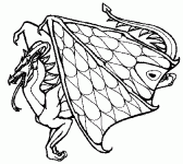 Dessin de dragon avec des ailes 