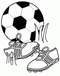 Dessin de ballon de foot et chaussures 