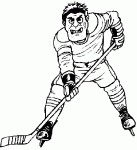 Dessin de dessin d un joueur de hockey qui veut recuperer la rondelle 