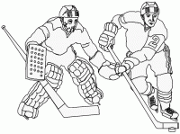 Dessin de deux joueurs de hockey 