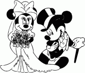 Dessin de mariage de Mickey et Minnie 
