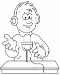 Dessin de animateur radio 