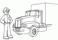 Dessin de chauffeur semi remorque 