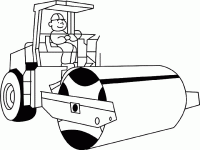 Dessin de conducteur de rouleau compresseur 