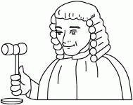 Dessin de juge avec perruque 
