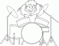 Dessin de musicien batteur 