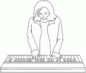 Dessin de musicien clavieriste 