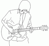 Dessin de musicien guitariste 