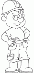 Dessin de ouvrier de construction 