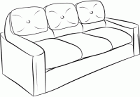 Dessin de canape pour regarder la tele 