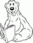 Dessin de un ours qui lit un livre 