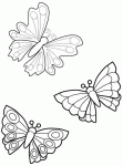 Dessin de trois papillons 
