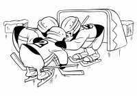 Dessin de pingu rassemblement hockey 