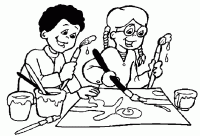 Dessin de atelier peinture 