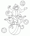 Dessin de des singes sur des ballons 