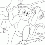 Dessin de un singe dans la foret 