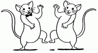 Dessin de deux souris qui dansent 