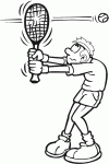 Dessin de la balle tennis transperce la raquette du joueur 