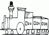Dessin de train avec 3 wagons 