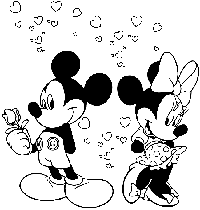 Coloriage A Imprimer Mickey Et Minnie