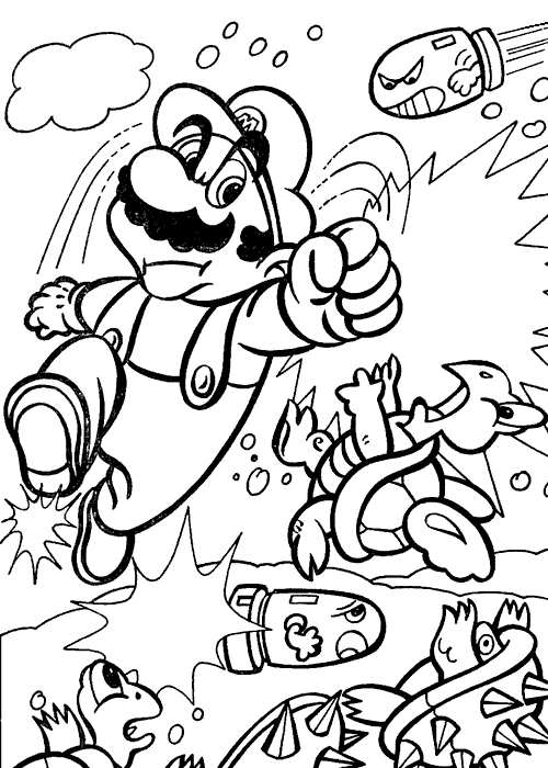 Coloriages de Mario Bros coloriage Mario 1