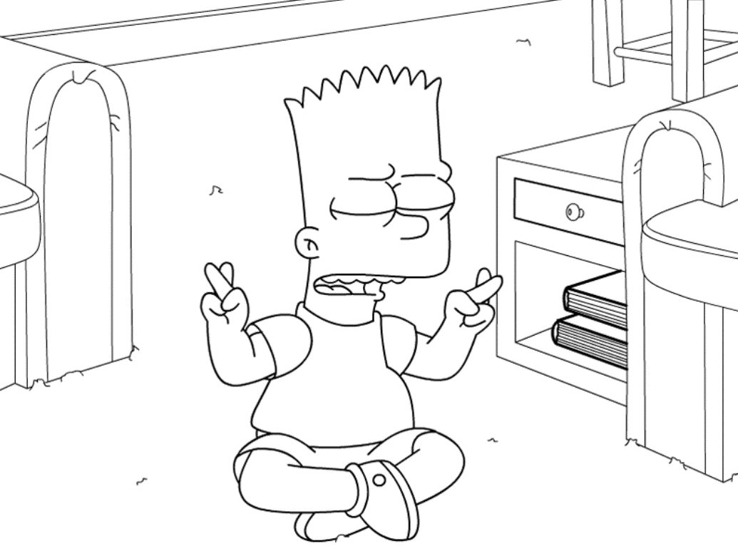 dessin de bart avec sa moto dessin de bart avec sa moto
