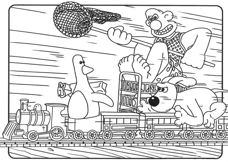 wallace and gromit were rabbit coloring pages - photo #9