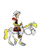Image gif de Lucky Luke sur Jolly Jumper 