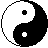 Image gif de ying yang classique en noir et blanc