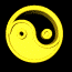 Image gif de ying yang en jaune et noir