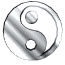 Image gif de ying yang en metal brosse