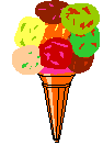 Image gif de cornet et boules de glaces
