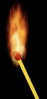 Image gif de une allumette avec une flamme